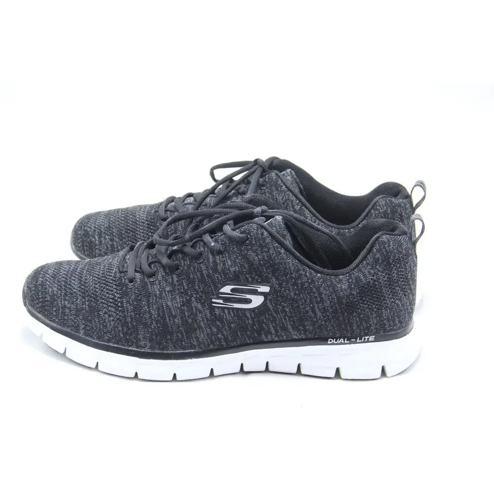 Skechers Skech-Knit Shoes Mens Size 12 Memory Foam Black Athletic Dual Lite